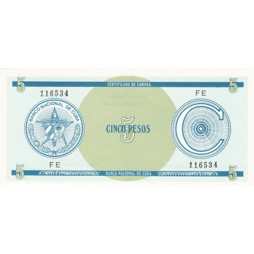 1985 - Cuba P-FX13 C billete de 5 Pesos
