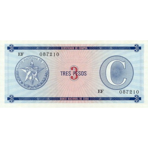 1985 - Cuba P-FX20 3 Pesos banknote