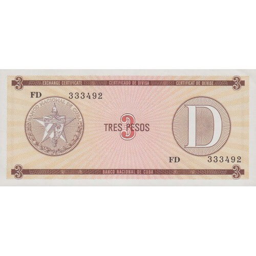 1985 - Cuba P-FX28 D billete de 3 Pesos