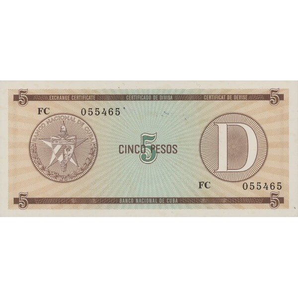 1985 - Cuba P-FX34 5 Pesos banknote