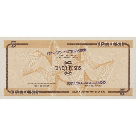 1985 - Cuba P-FX34 5 Pesos banknote 1985 - Cuba P-FX34 5 Pesos banknote