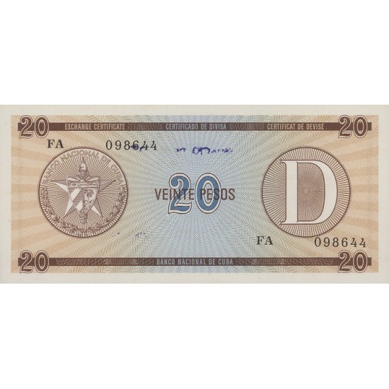 1985 - Cuba P-FX36 20 Pesos banknote 1985 - Cuba P-FX36 20 Pesos banknote