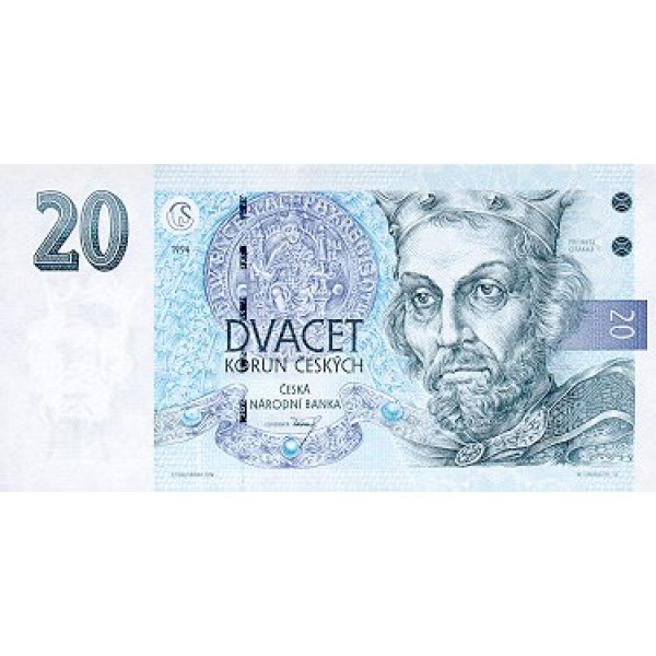 1993 - Czech Republic Pic 10 a     20 Korun  banknote