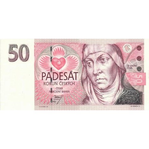 1993 - Czech Republic PIC 4a 50 Korun banknote