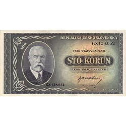 1945 -  Czechoslovakia Pic 63    100 Korun  banknote