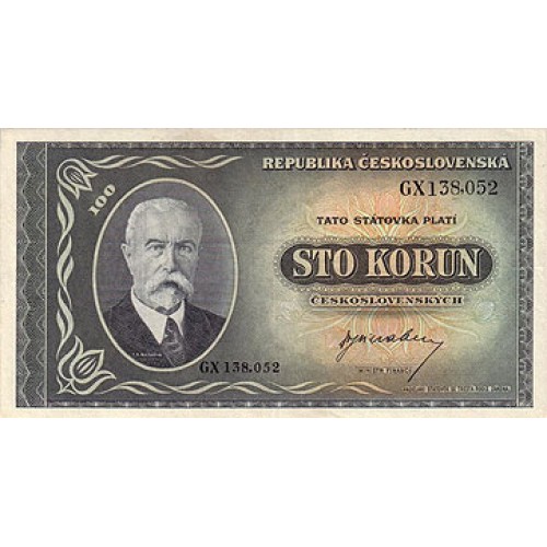 1945 -  Czechoslovakia Pic 63    100 Korun  banknote
