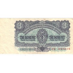 1961 - Czechoslovakia PIC 81a 3 Koruny banknote UNC