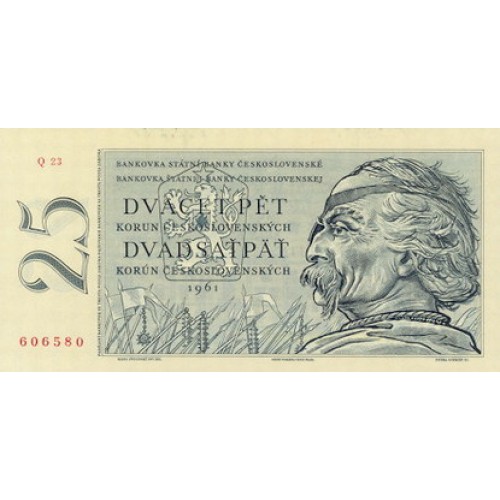1961 - Czechoslovakia PIC 89 25 Korun banknote UNC
