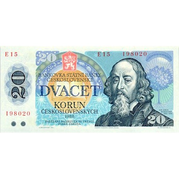 1988 -  Czechoslovakia Pic 95           20 Korun banknote