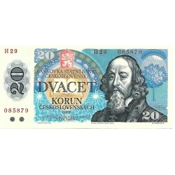 1988 - Checoeslovaquia PIC 95b billete de 20 Korun S/C