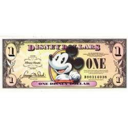 2008 - Disney United States 1 Dollar banknote 80th Anniversary
