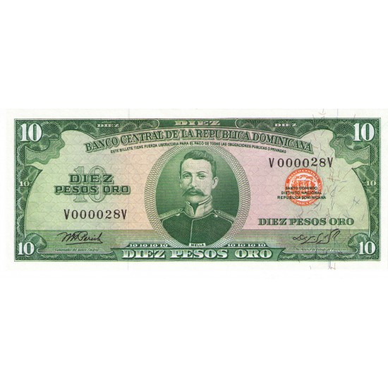 1976 - Dominican Republic P110 10 Pesos Oro banknote 1976 - Dominican Republic P110 10 Pesos Oro banknote