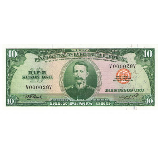 1976 - Dominican Republic P110 10 Pesos Oro banknote