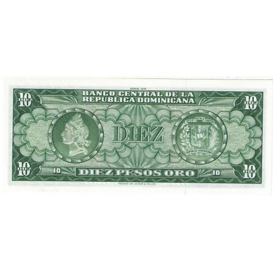 1976 - Dominican Republic P110 10 Pesos Oro banknote 1976 - Dominican Republic P110 10 Pesos Oro banknote