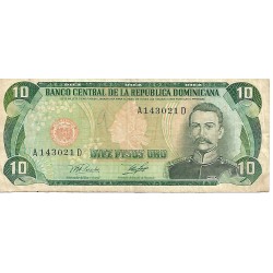 1978 - República Dominicana P119a billete 10 Pesos Oro MBC