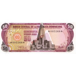 1978 - República Dominicana P121cs4 billete 50 Pesos Oro Specimen