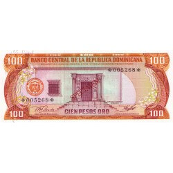 1978 - Dominican Republic P122cs4 100 Pesos Oro Specimen banknote