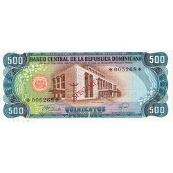 1978 - Dominican Republic P123s1 500 Pesos Oro Specimen banknote