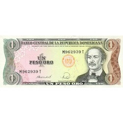 1988 - República Dominicana P126c billete 1 Peso Oro