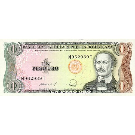 1988 - Dominican Republic P126 1 Peso Oro banknote 1988 - Dominican Republic P126 1 Peso Oro banknote