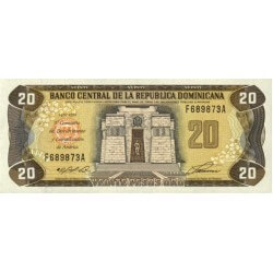 1992 - República Dominicana P139 billete 20 Pesos Oro