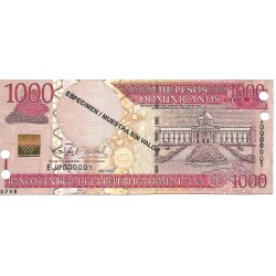 2011 - República Dominicana PIC 187s billete 1000 Pesos Dominicanos S/C 2011 - República Dominicana PIC 187s billete 1000 Pesos Dominicanos S/C
