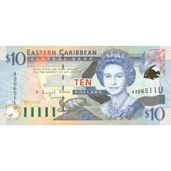 2000 - East Caribbean States PIC 37a 5 Dollars banknote UNC 2000 - East Caribbean States PIC 37a 5 Dollars banknote UNC