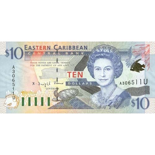 2000 - East Caribbean States PIC 37k2 5 Dollars banknote UNC