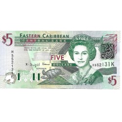 2003 - East Caribbean States PIC 42k 5 Dollars banknote 2003 - East Caribbean States PIC 42k 5 Dollars banknote