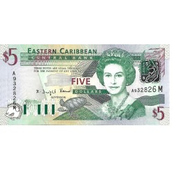 2003 - East Caribbean States PIC 42m 5 Dollars banknote 2003 - East Caribbean States PIC 42m 5 Dollars banknote