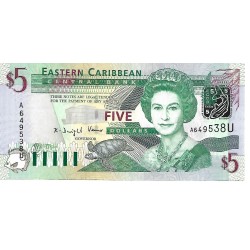 2003 - Estados Caribe Del Este PIC 42u billete de 5 Dólares S/C