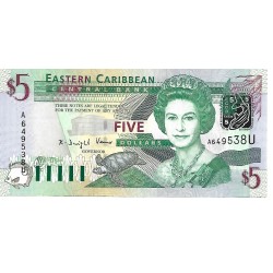 2003 - East Caribbean States PIC 42u 5 Dollars banknote