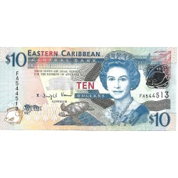 2008 - Estados Caribe Del Este PIC 48 billete de 10 Dólares S/C