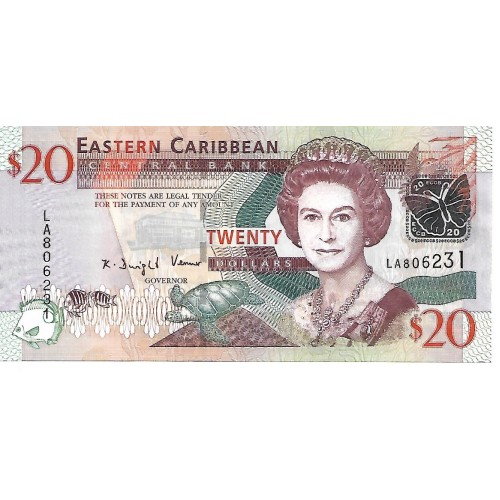 2008 - Estados Caribe Del Este PIC 49 billete de 20 Dólares S/C