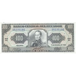 1992 - Ecuador PIC 123Ab billete de 100 Sucres S/C