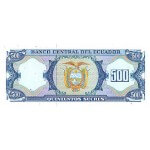 1988 - Ecuador P124A 500 Sucres banknote