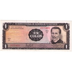 1972 - El Salvador P115 1 Colon Used banknote VF