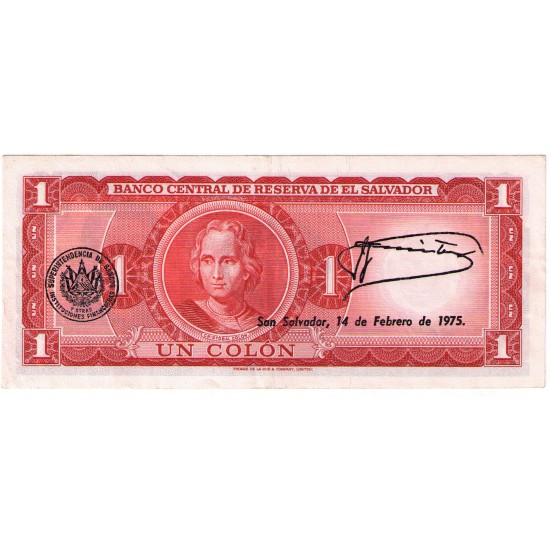1972 - El Salvador P115 1 Colon Used banknote VF 1972 - El Salvador P115 1 Colon Used banknote VF