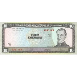 1980 - El Salvador P129b billete de 10 Colones