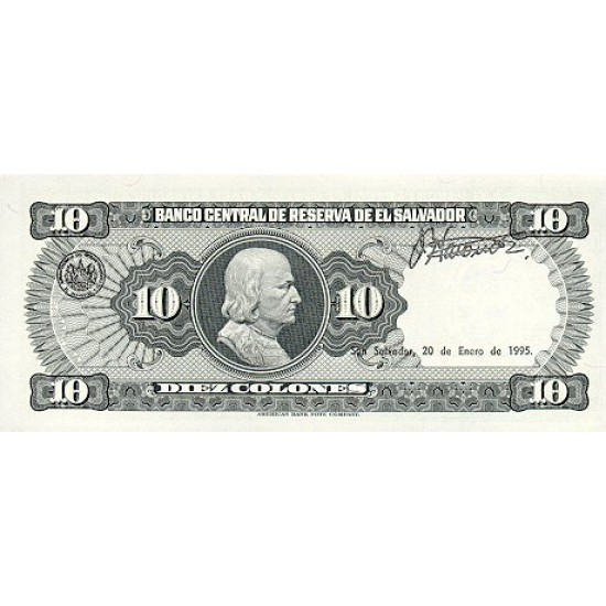 1983 - El Salvador P135a 10 Colones banknote 1983 - El Salvador P135a 10 Colones banknote