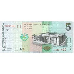 1997 - El Salvador P147 billete de 5 Colones