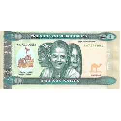 2012 - Eritrea PIC 12 20 Nakfa banknote UNC
