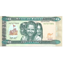 2012 - Eritrea PIC 12 billete de 20 Nakfa S/C