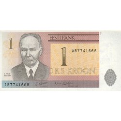 1992 - Estonia P69 billete de 1 Corona