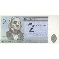 1992 - Estonia P70 2 Krooni banknote