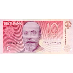 1991 - Estonia P72 a billete de 10 Coronas