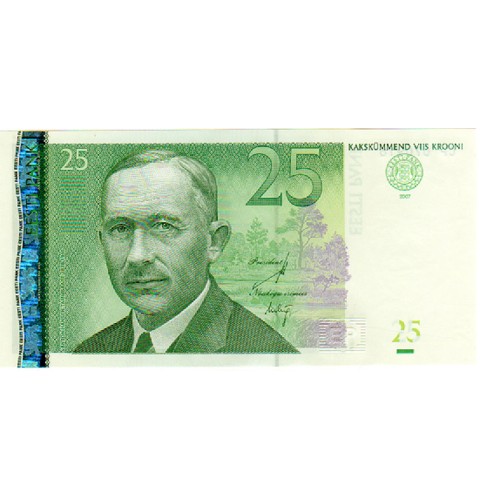 2007 - Estonia P87 billete de 25 Coronas 2007 - Estonia P87 billete de 25 Coronas