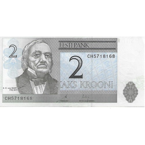 2007 - Estonia PIC 85b billete de 2 Coronas 2007 - Estonia PIC 85b billete de 2 Coronas
