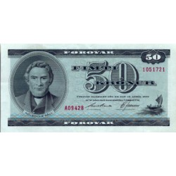 1984 -  Faeroe, Islands 20 c   50 Kronur banknote