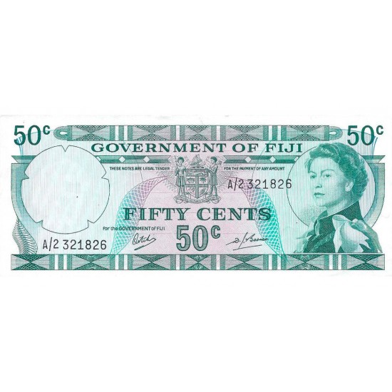 1969 - Fiji Islands P58a 50 Cents banknote 1969 - Fiji Islands P58a 50 Cents banknote